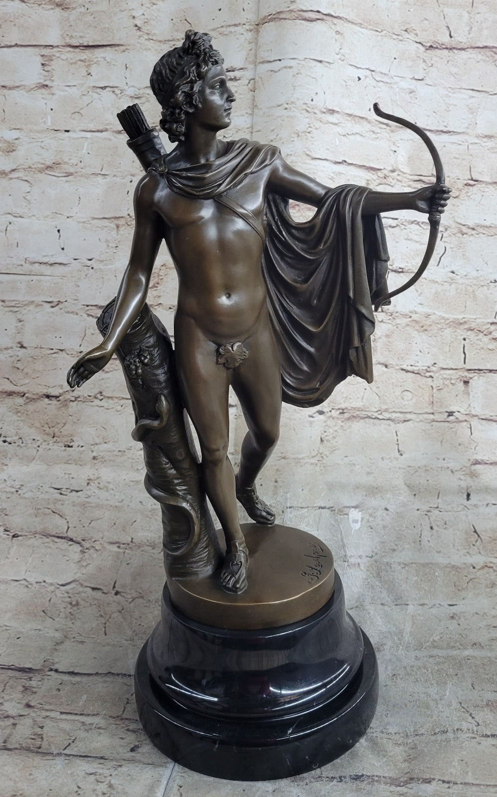 Vintage Bronze Bust Greek God Apollo Heavy Beautiful Statue Classic Artwork