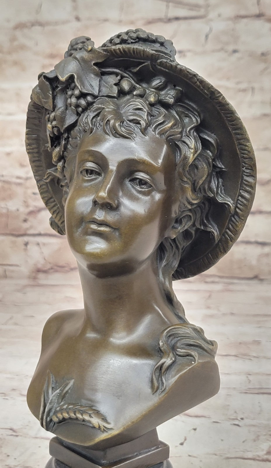 Handcrafted bronze sculpture SALE Bust Girl Sexy Nude Elegant Carrier Signed