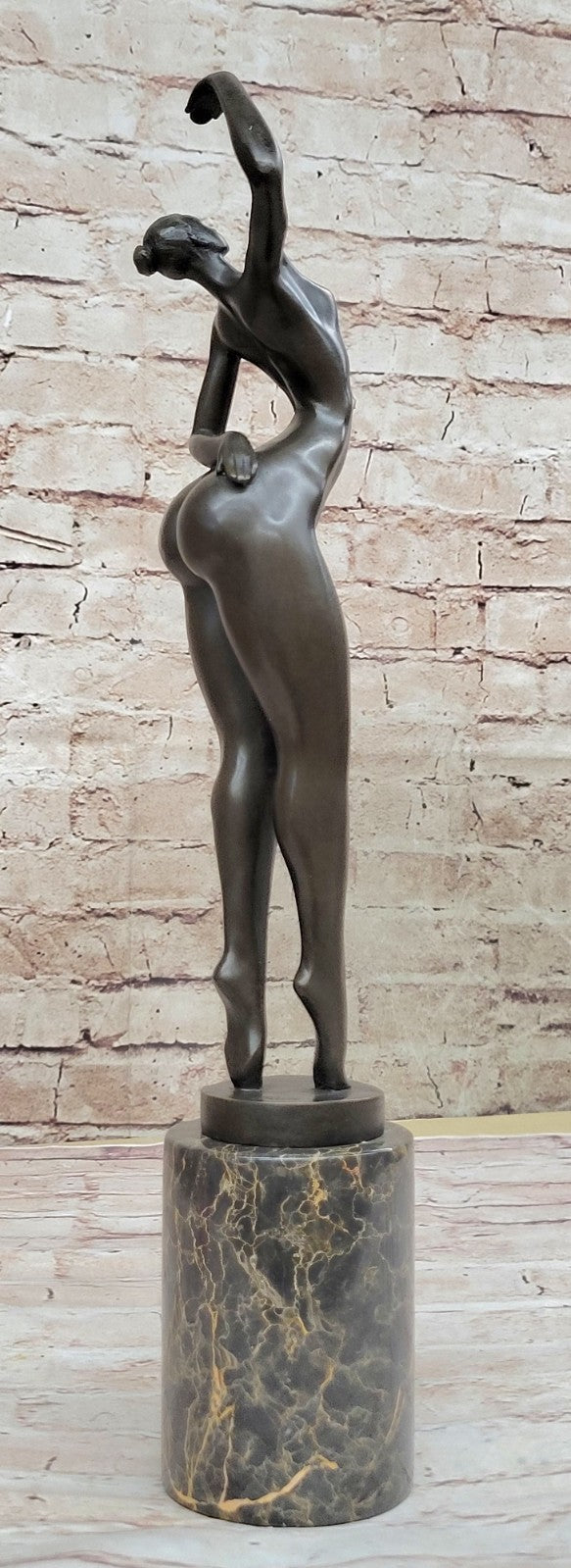 Sign Original Juno Tribute To Botero Nude Relaxed Woman Marble Bronze Sculpture
