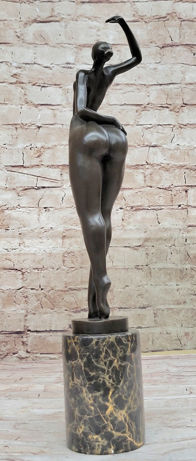 Sign Original Juno Tribute To Botero Nude Relaxed Woman Marble Bronze Sculpture