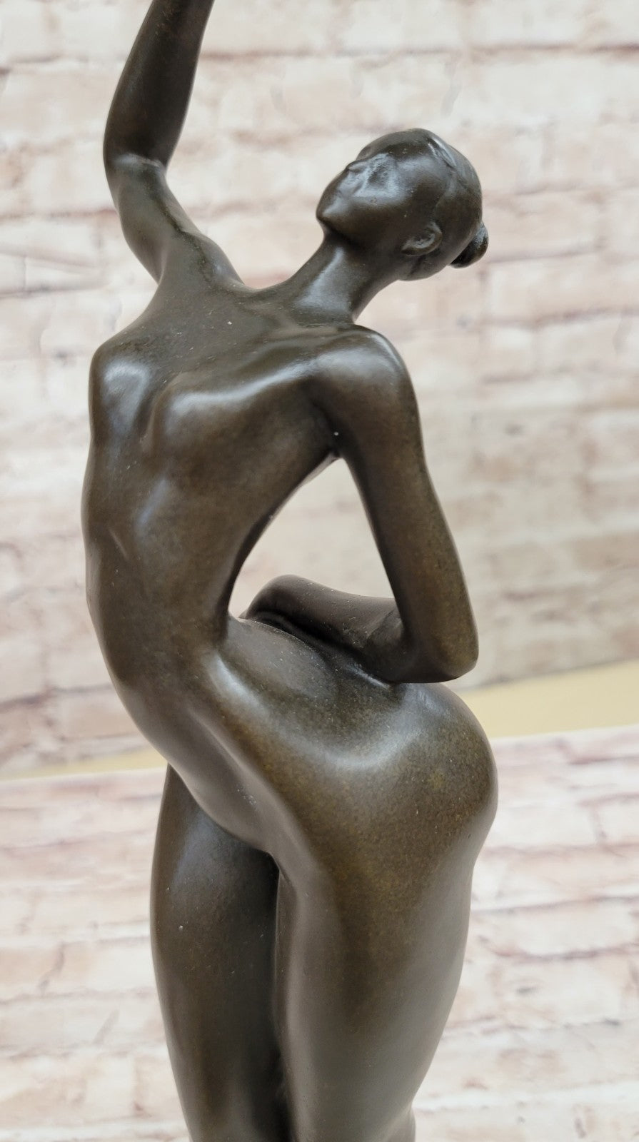 Sign Original Juno Tribute To Botero Nude Relaxed Woman Marble Bronze Sculpture