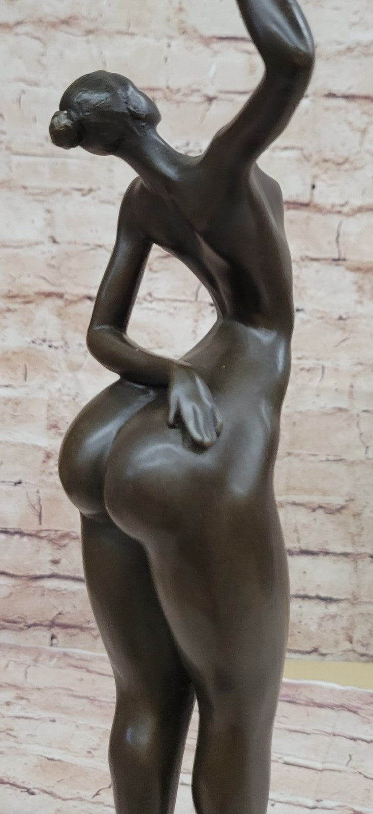 Sign Original Juno Tribute To Botero Nude Relaxed Woman Marble Bronze Sculpture