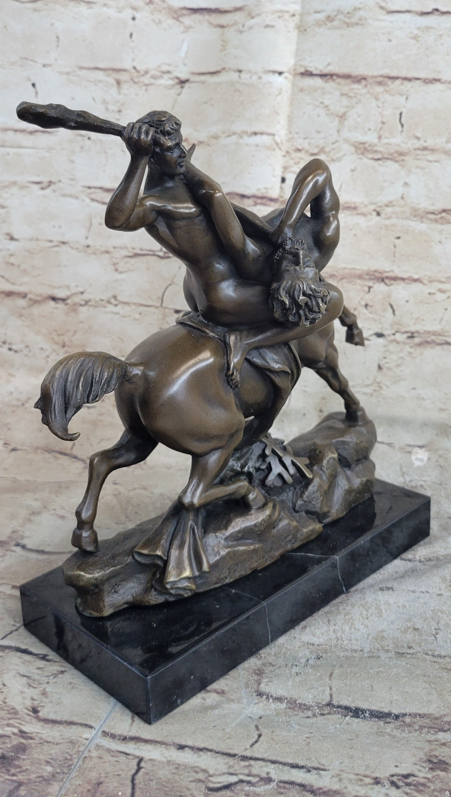 Theseus Slaying the Centaur Bronze Masterpiece by French Artist Barye Hot Cast