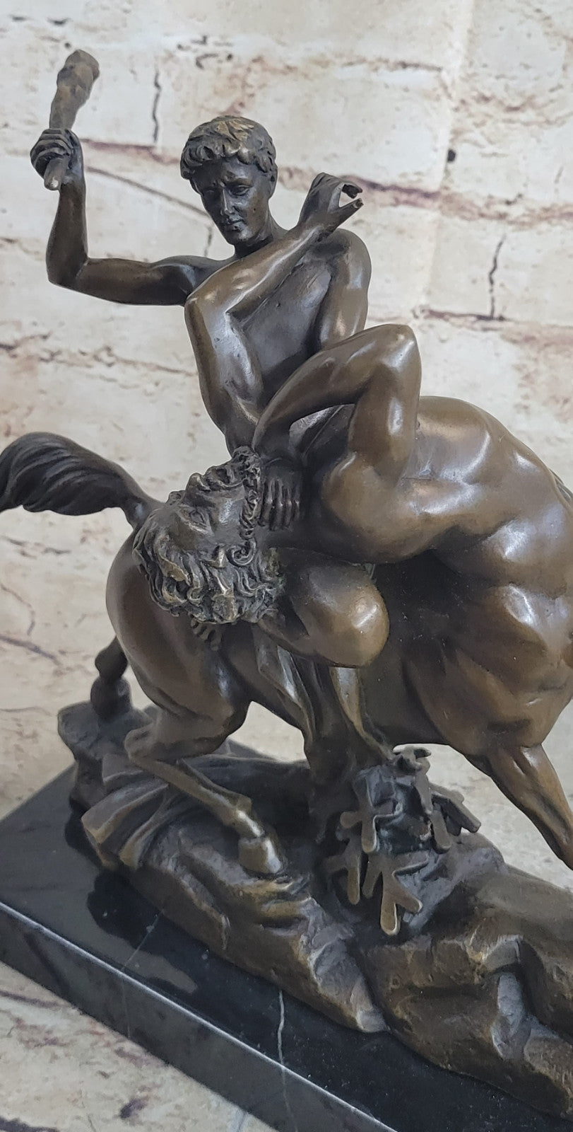 Theseus Slaying the Centaur Bronze Masterpiece by French Artist Barye Hot Cast