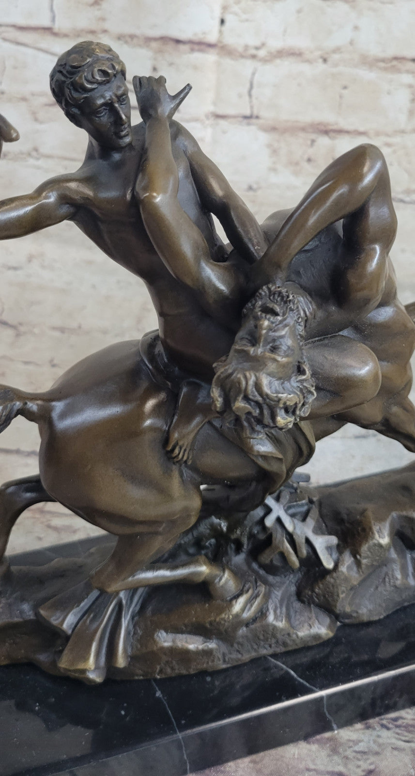 Theseus Slaying the Centaur Bronze Masterpiece by French Artist Barye Hot Cast