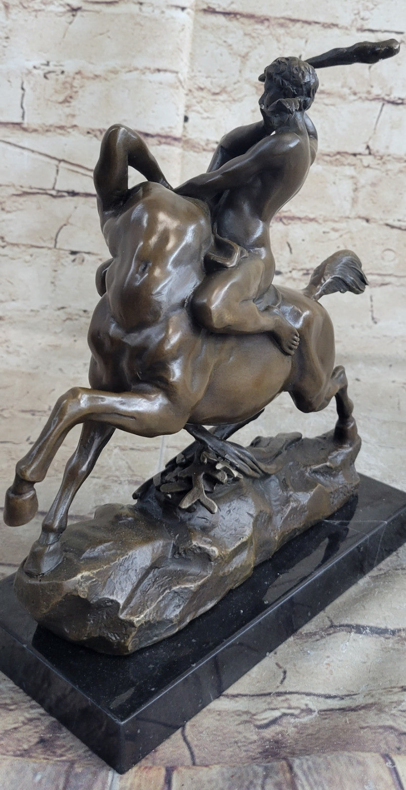 Theseus Slaying the Centaur Bronze Masterpiece by French Artist Barye Hot Cast