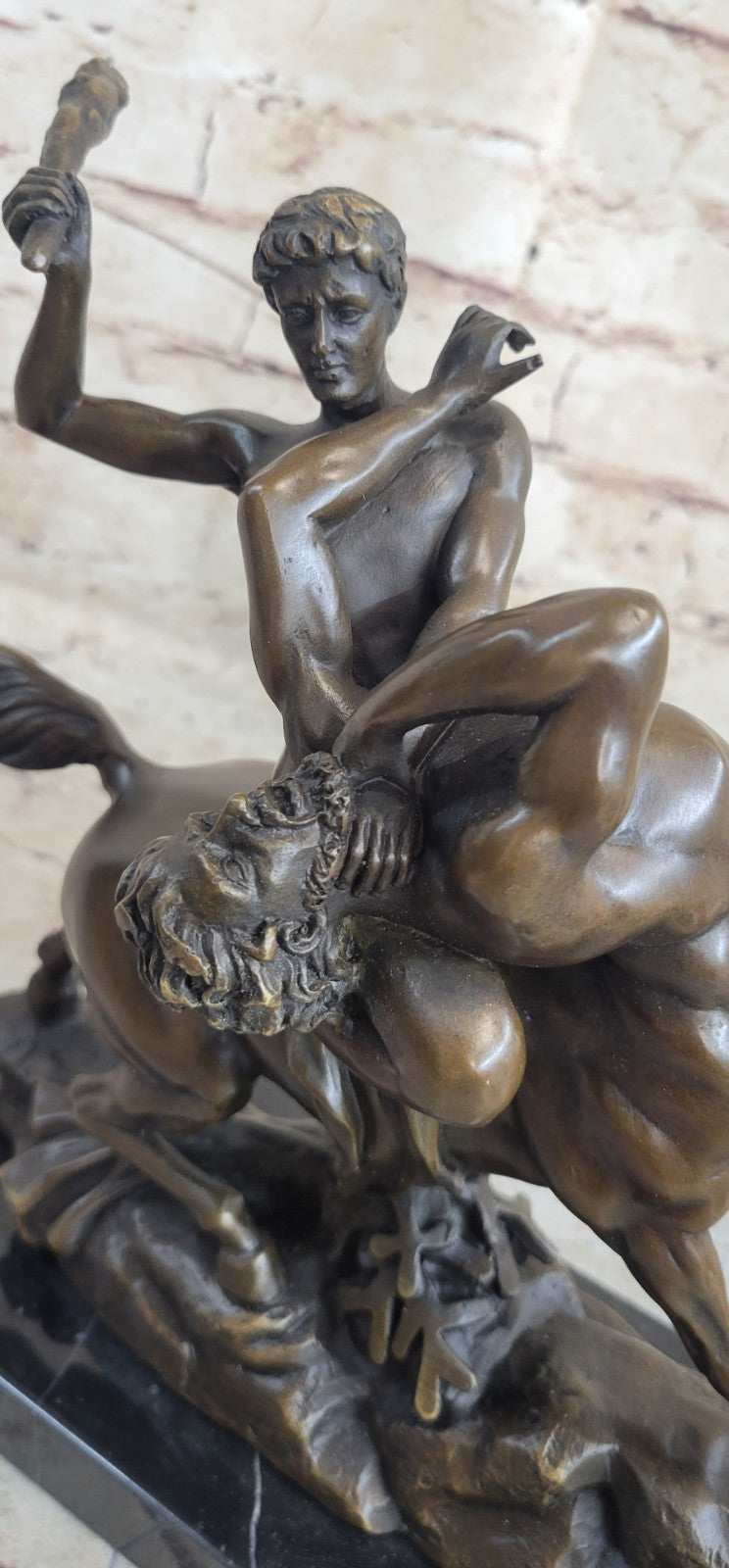 Theseus Slaying the Centaur Bronze Masterpiece by French Artist Barye Hot Cast