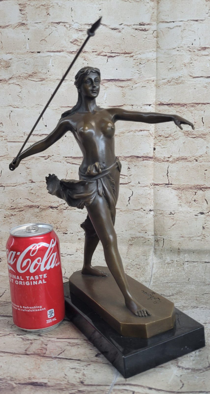 Nude Diana The Huntress Art Signed Pure Hot Cast Bronze Statue Sexy Figurine NR
