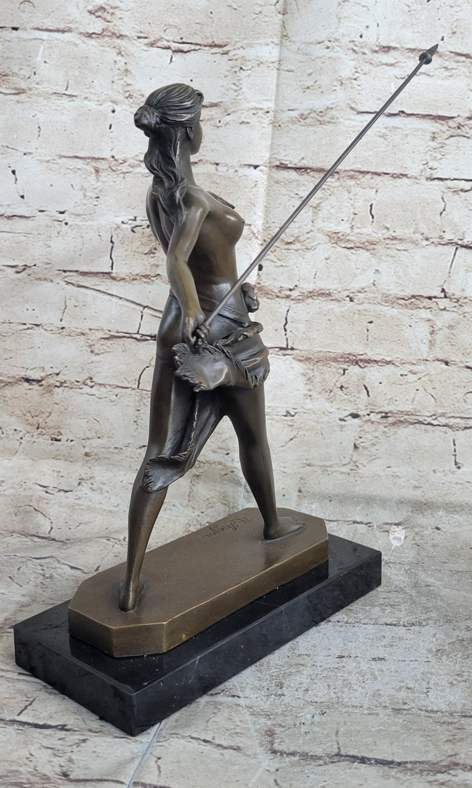 Nude Diana The Huntress Art Signed Pure Hot Cast Bronze Statue Sexy Figurine NR