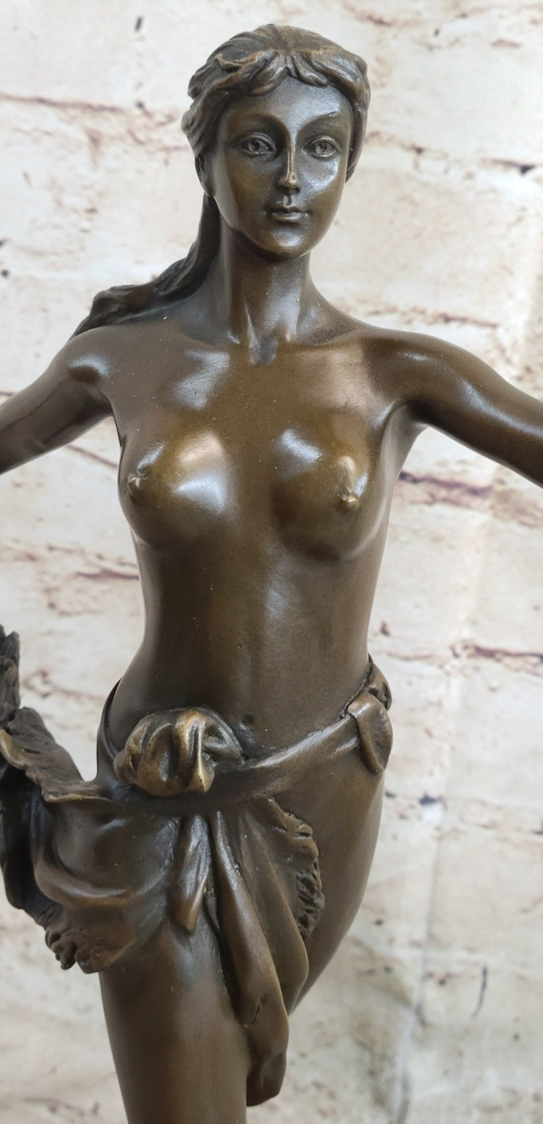 Nude Diana The Huntress Art Signed Pure Hot Cast Bronze Statue Sexy Figurine NR