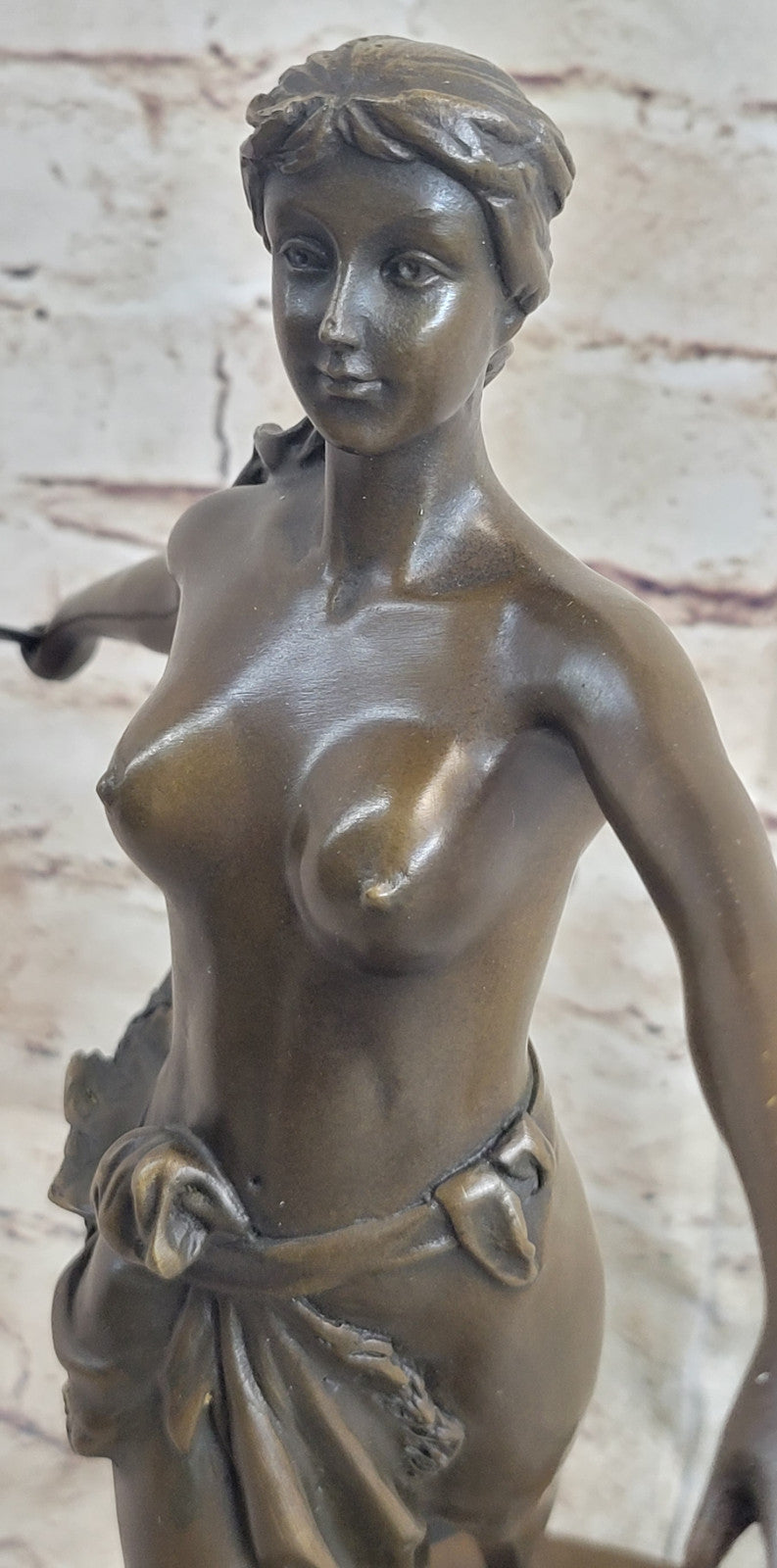 Nude Diana The Huntress Art Signed Pure Hot Cast Bronze Statue Sexy Figurine NR