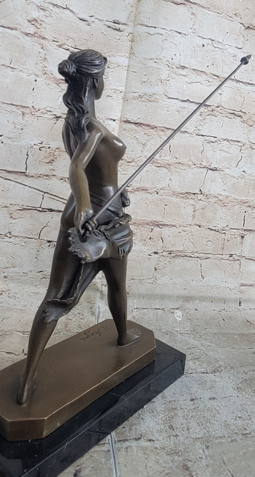 Nude Diana The Huntress Art Signed Pure Hot Cast Bronze Statue Sexy Figurine NR