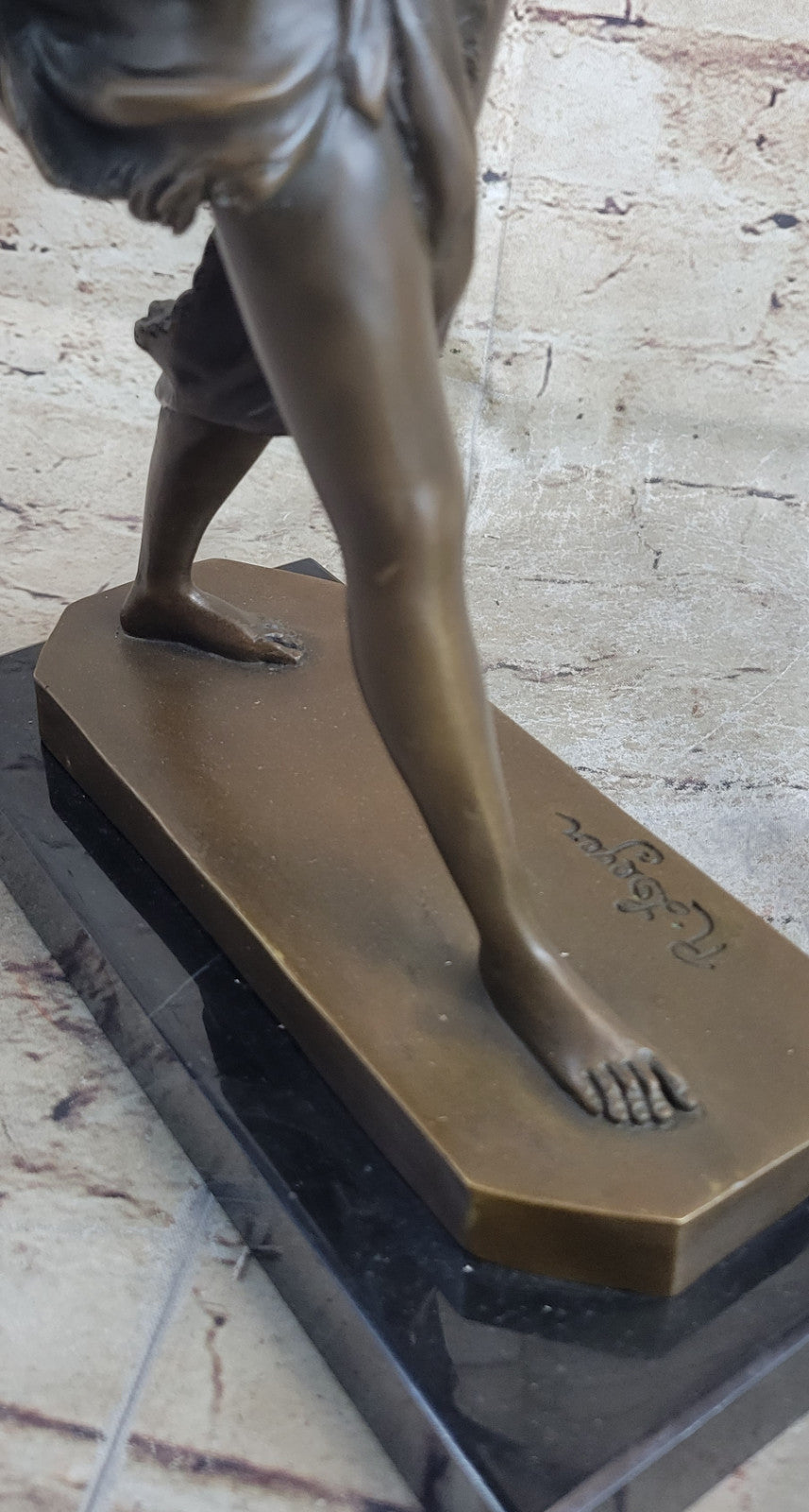Nude Diana The Huntress Art Signed Pure Hot Cast Bronze Statue Sexy Figurine NR