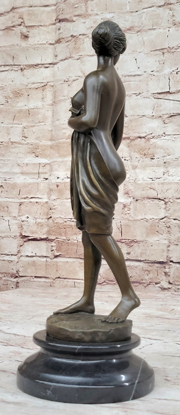 Western Bronze Marble Nude Woman Lady Standing Art Deco Sculpture Statue Sale