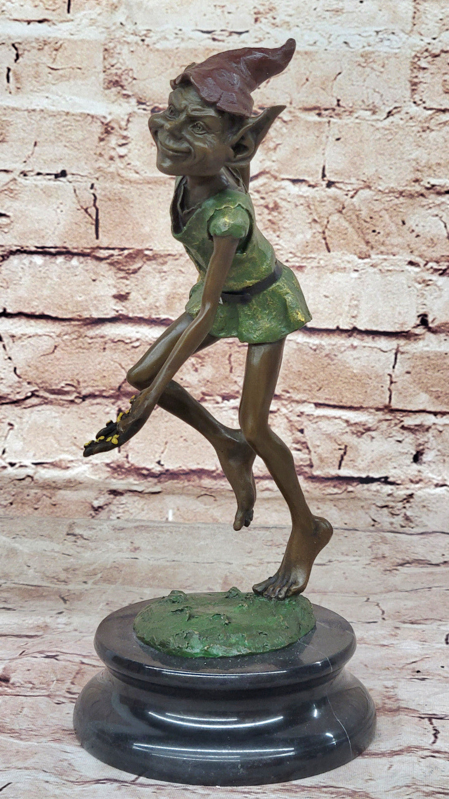 Hot Cast Original: Juno`s Colorful Patina Leprechaun Bronze Statue Figure