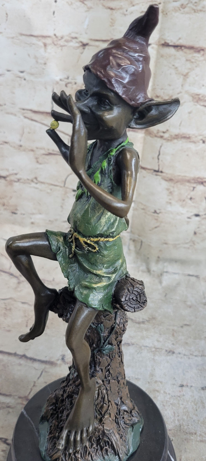 Handcrafted Multi Color Patina Goblin Signed Original Bronze Sculpture Figurine