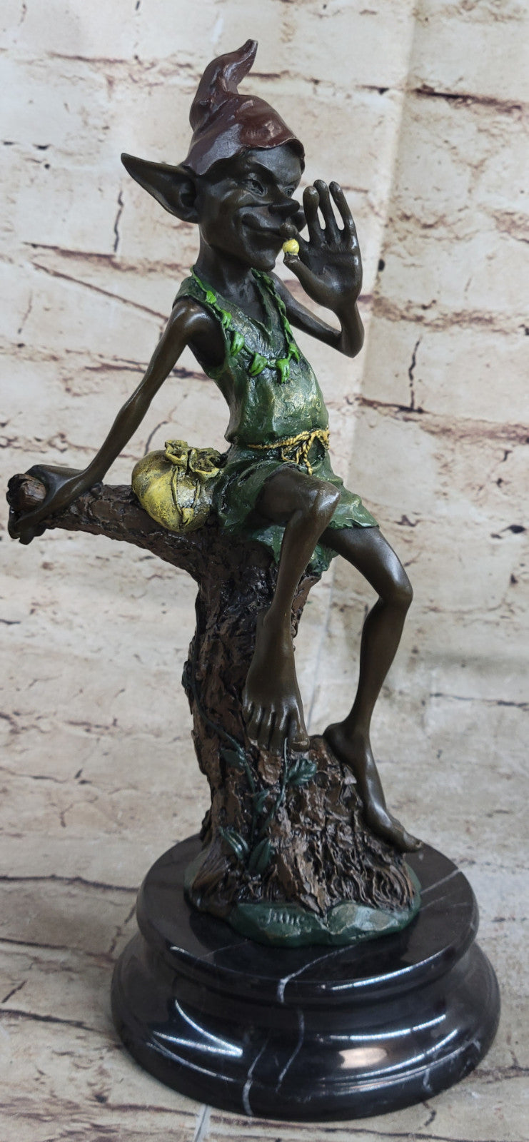 Handcrafted Multi Color Patina Goblin Signed Original Bronze Sculpture Figurine