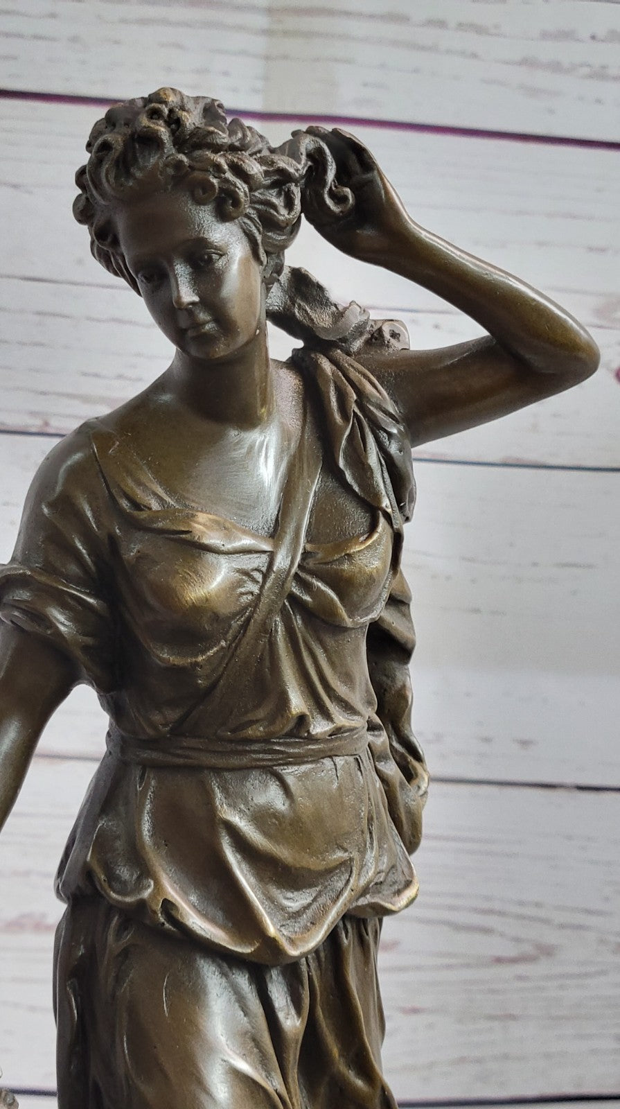 Handcrafted Detailed by Lost wax Method Diana The Huntress Bronze Statue Mytholo