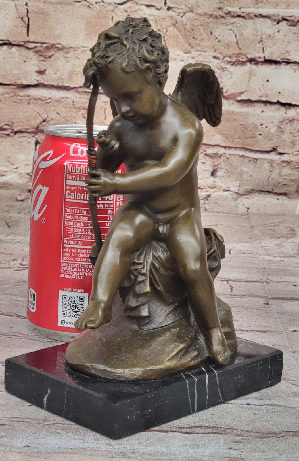 Boy Angel Sculpture: Charles Louchet`s Cupid - Hot Cast Bronze for Home Office