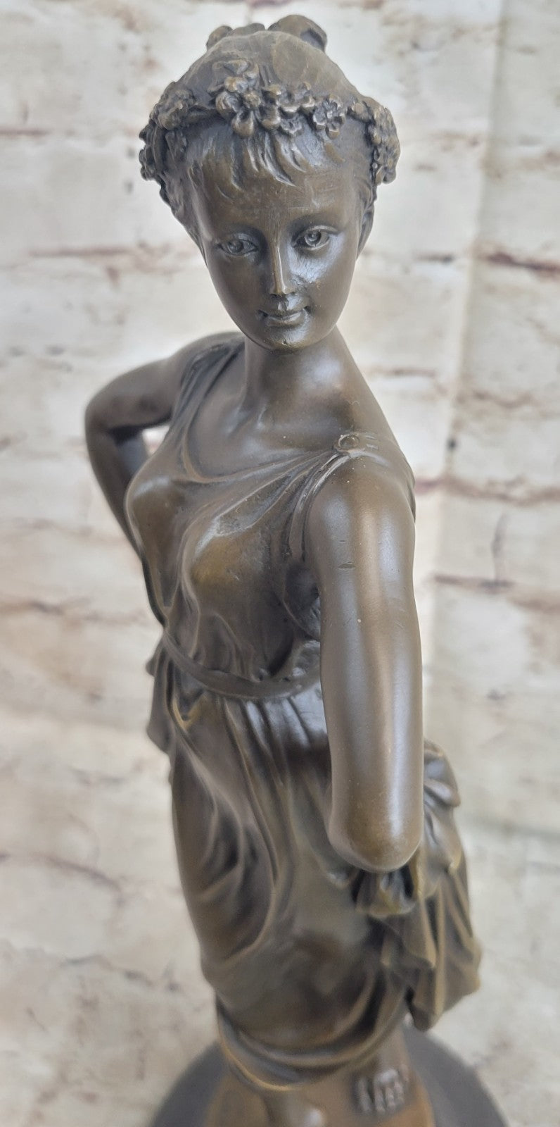 Art Deco/Nouveau Hand Made by Lost Wax Method Proper Girl Bronze Sculpture