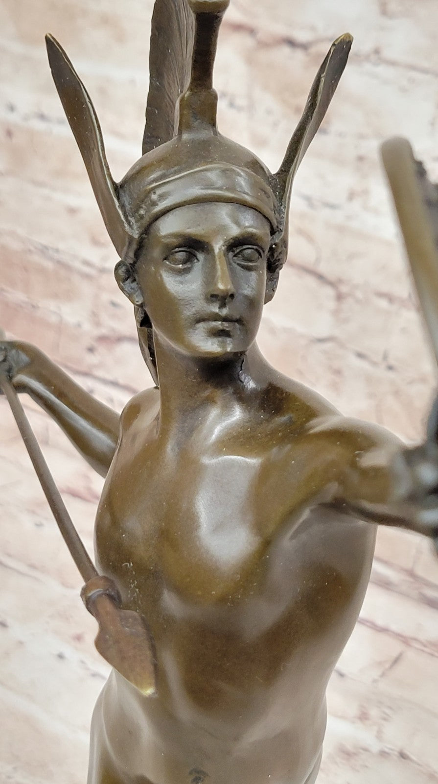 Vintage Nude Male Bronze Borghese Warrior Grand Tour Sculpture Statue 16" Man