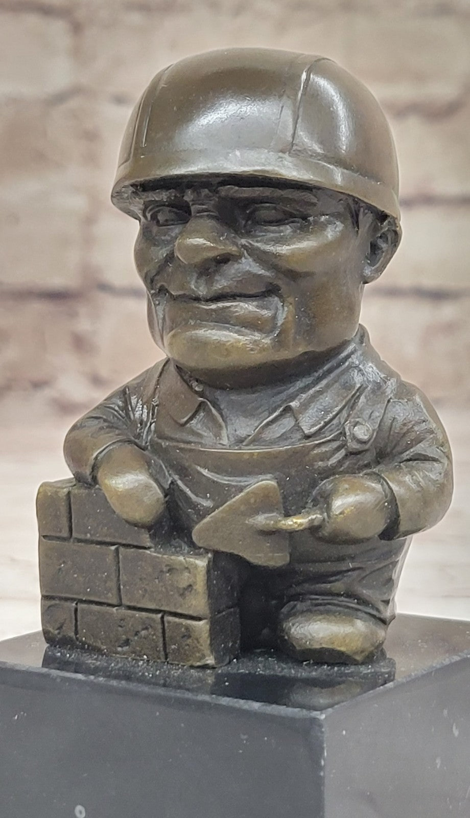 Bronze Statue of a construction worker working on a wall Sculpture Figure
