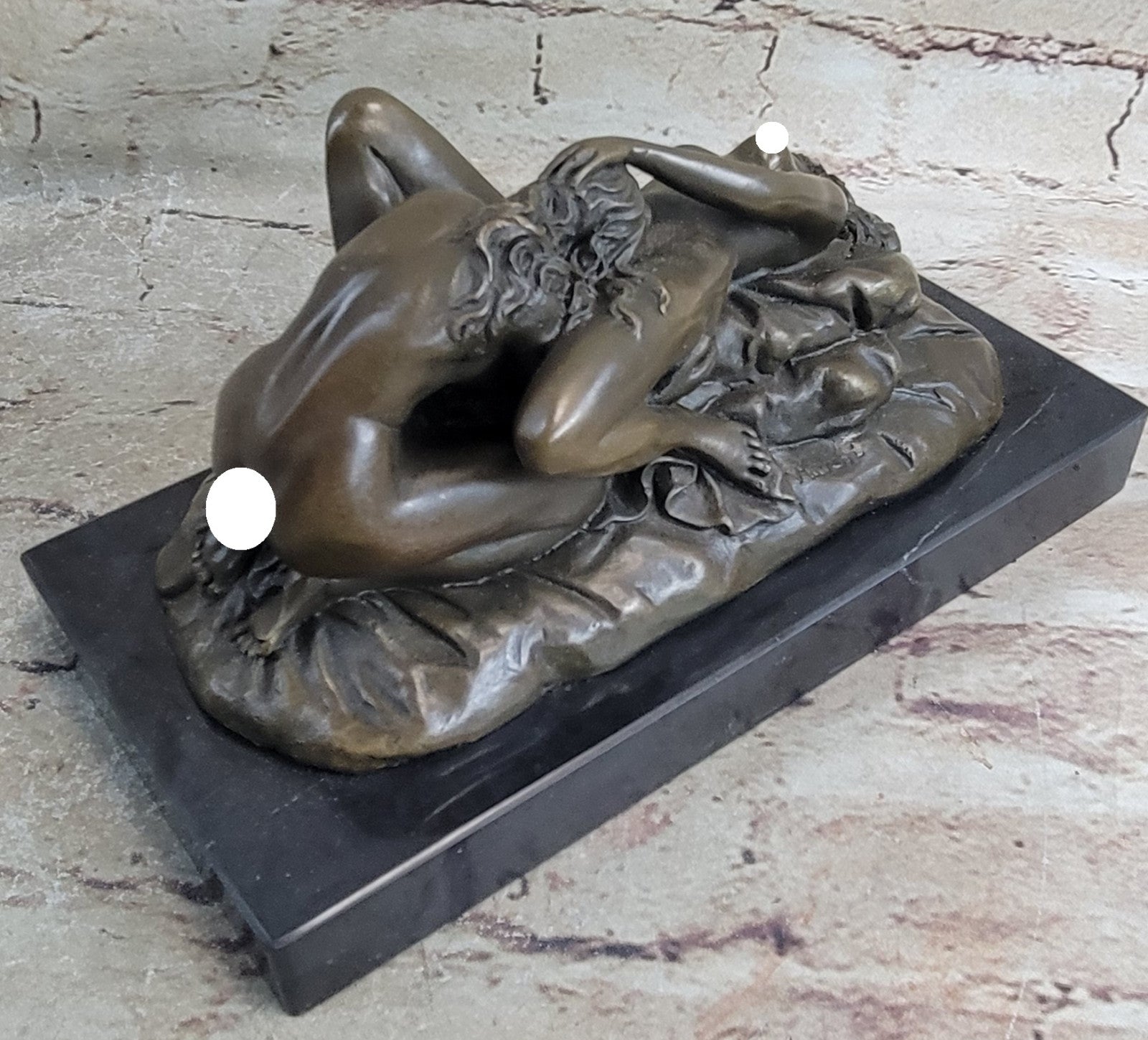 Art Deco Romance Nude Female Bronze Sculpture Decorative Bronze Statue Figurine