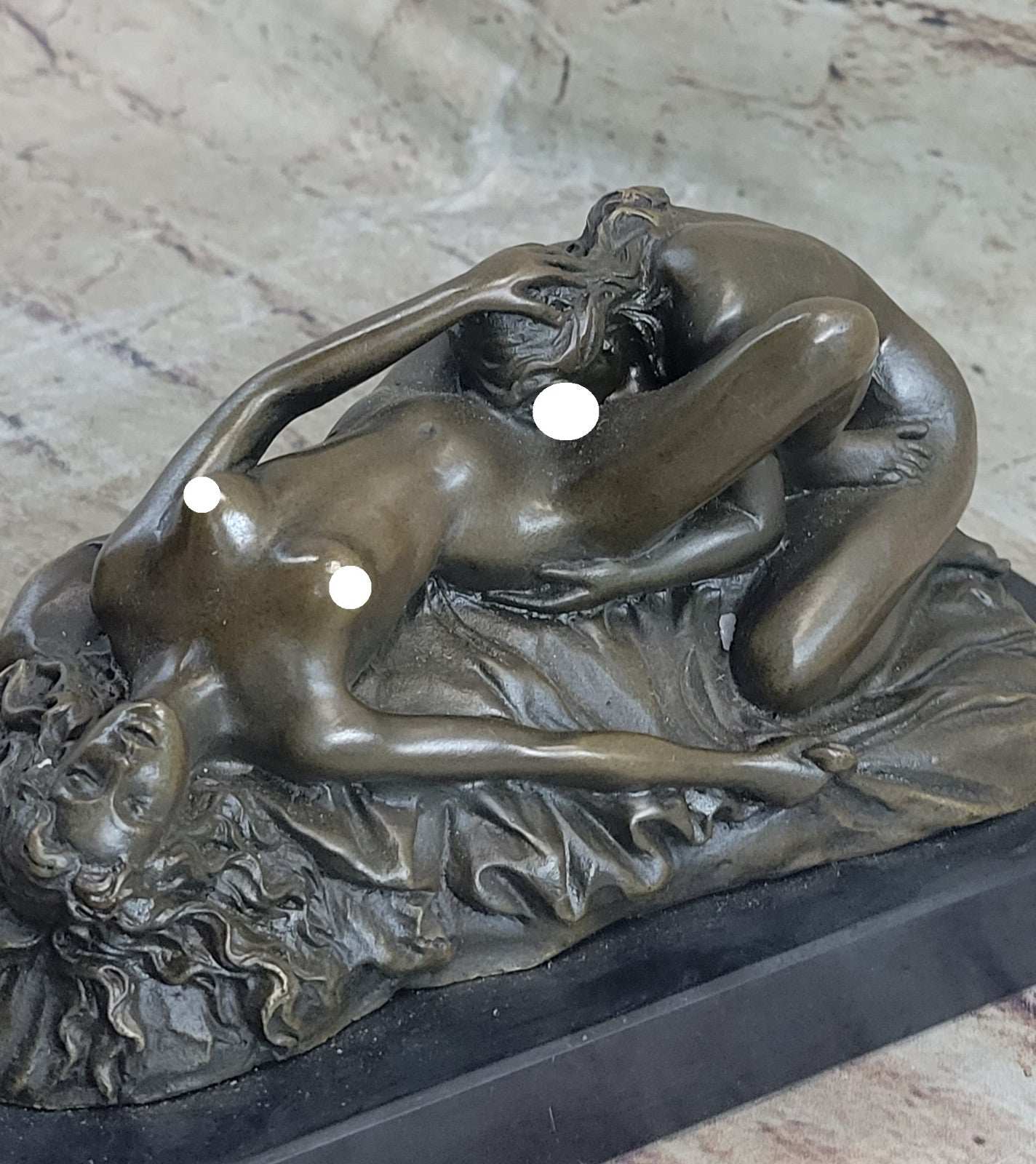 Art Deco Romance Nude Female Bronze Sculpture Decorative Bronze Statue Figurine