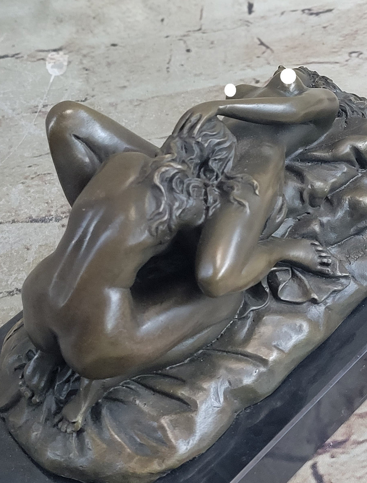 Art Deco Romance Nude Female Bronze Sculpture Decorative Bronze Statue Figurine