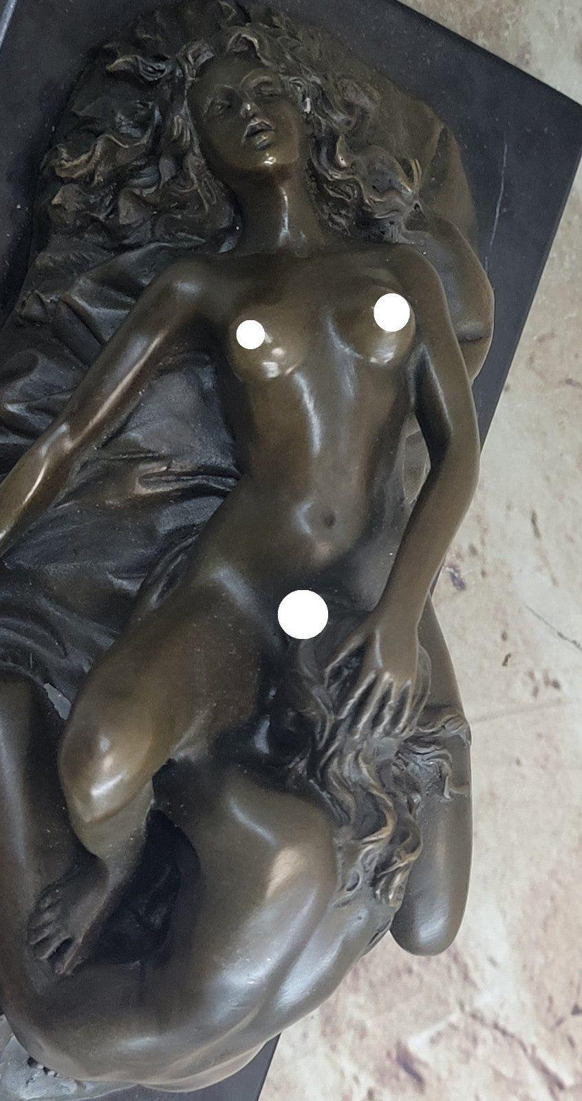 Art Deco Romance Nude Female Bronze Sculpture Decorative Bronze Statue Figurine