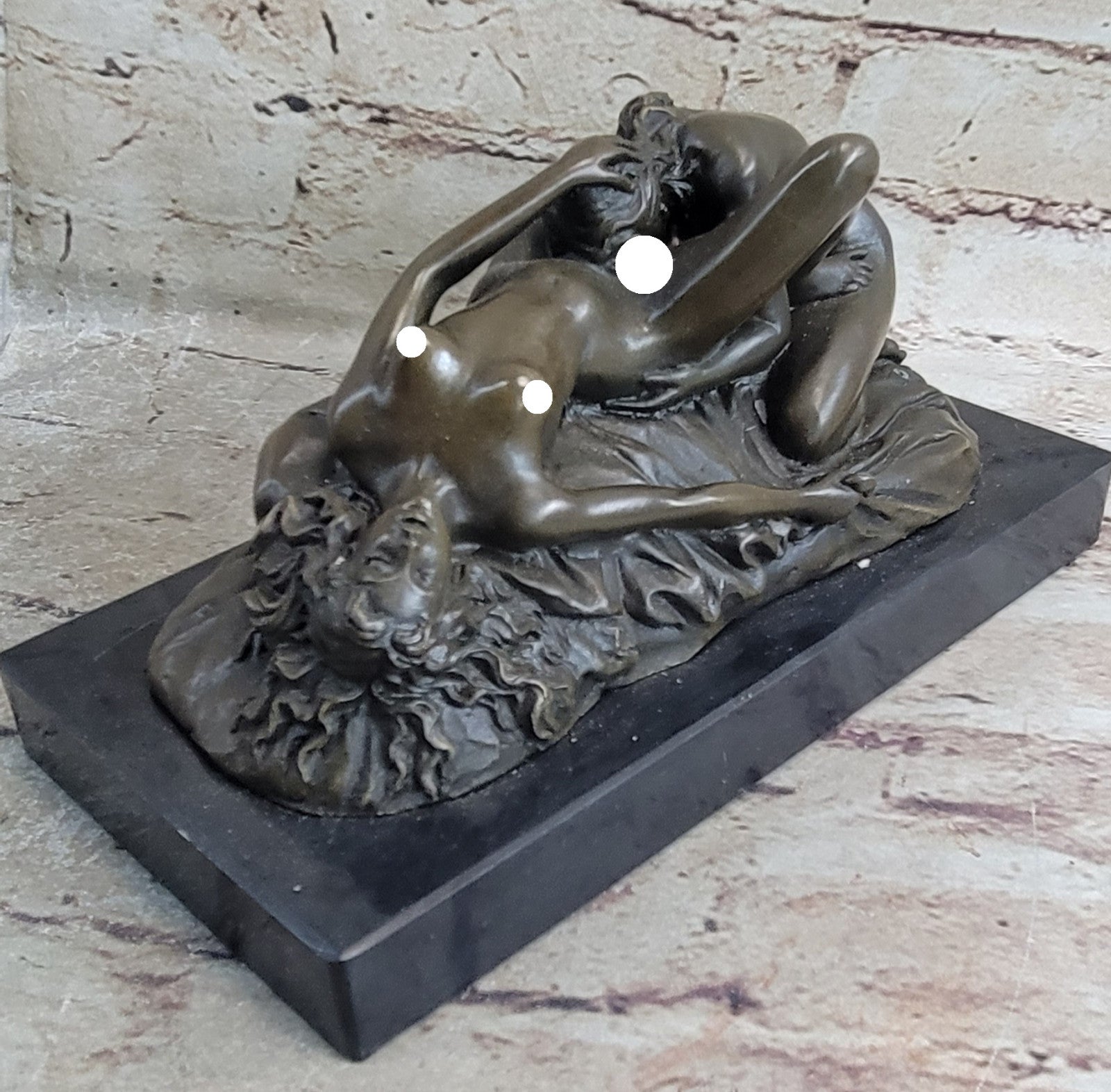 Art Deco Romance Nude Female Bronze Sculpture Decorative Bronze Statue Figurine