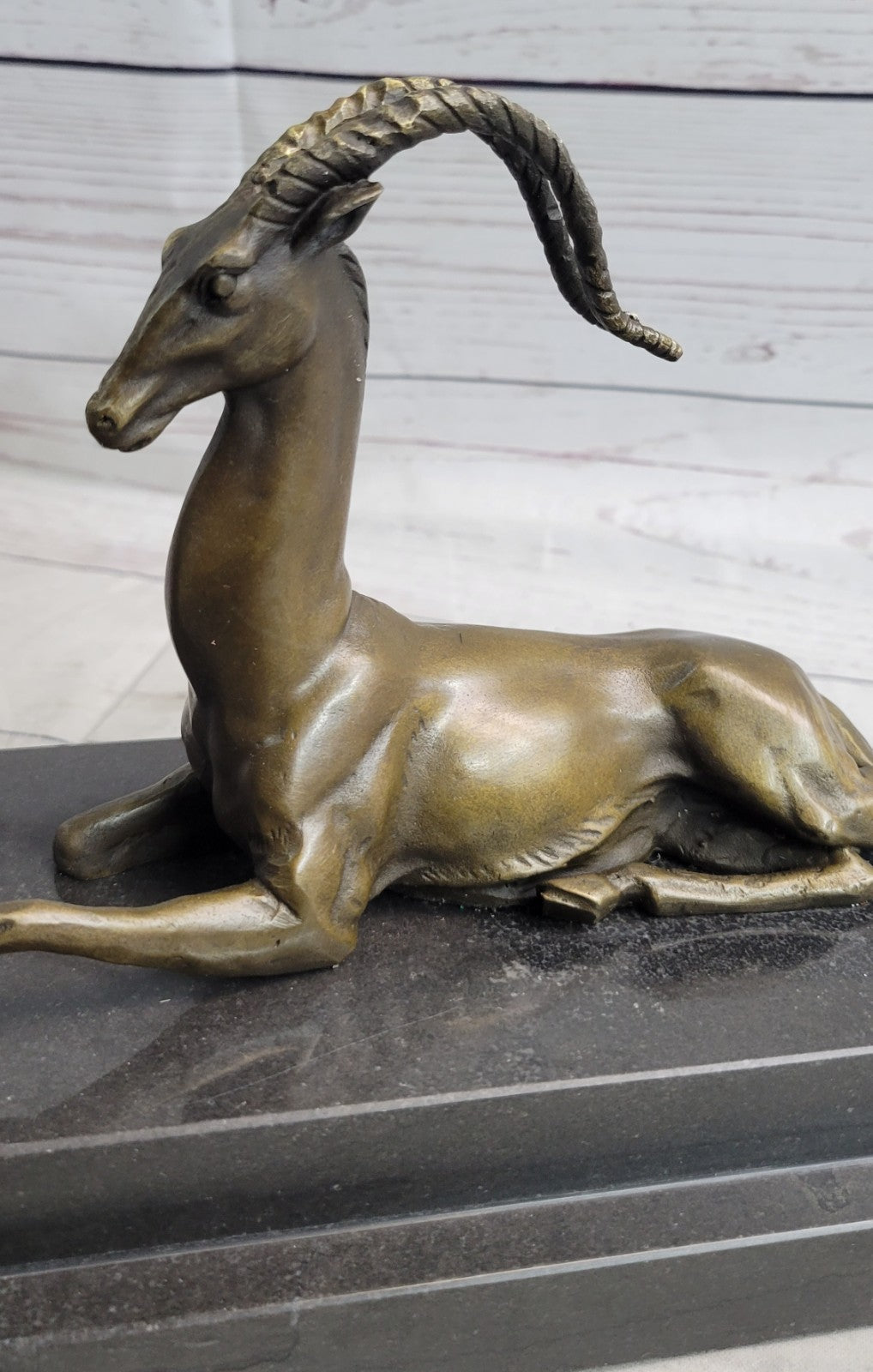 Bronze Sculpture Nude Girl w Goat Animal Lovers Classic Artwork by Vitaleh Aldo