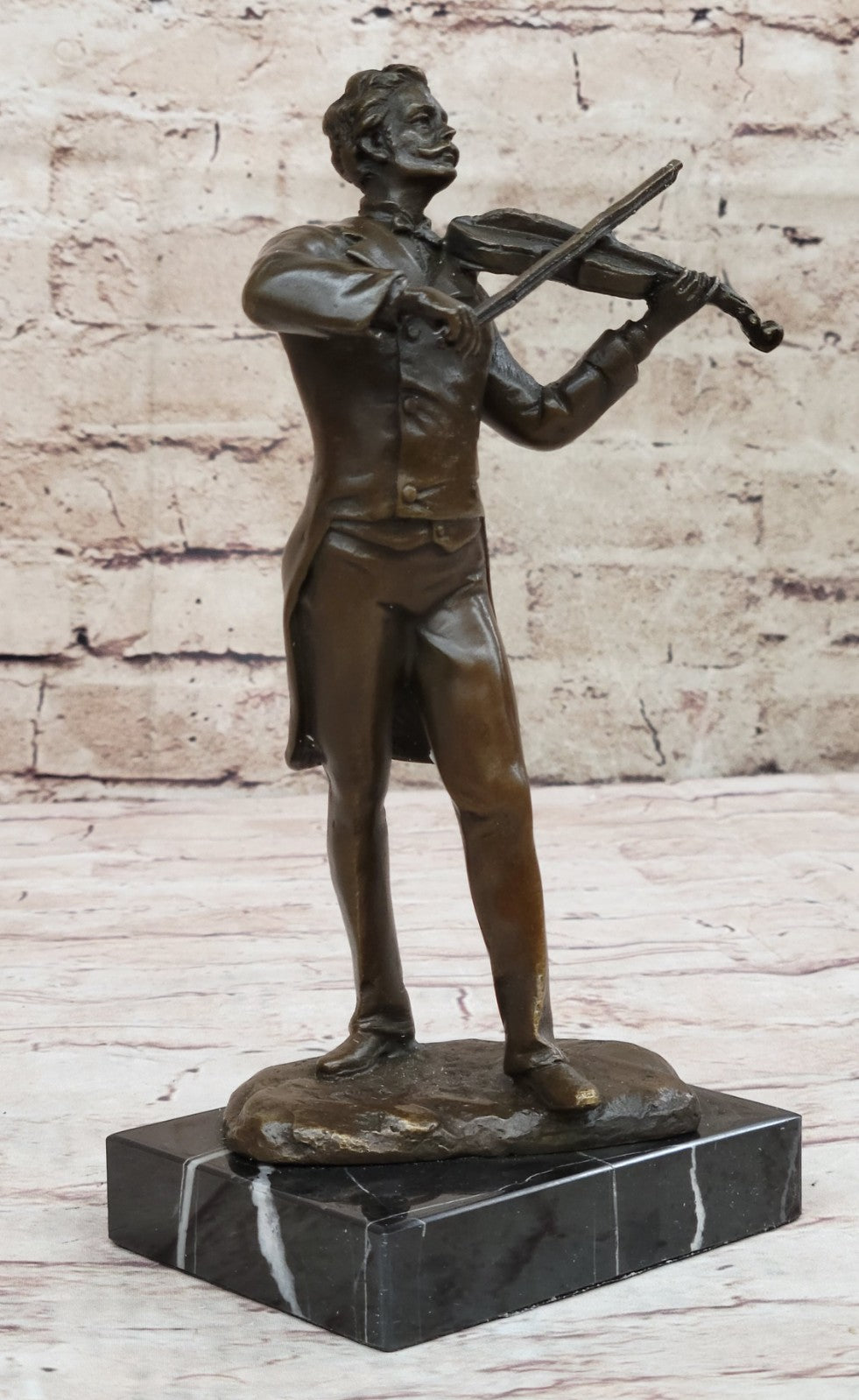 Art Deco Johann Strauss Playing Violin by Spanish Artist Miguel Lopez (Milo)