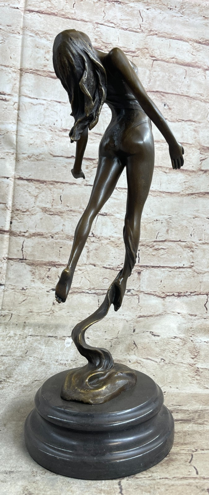 Signed Original Milo Nude Female Abstract Mid Century Bronze Sculpture Statue