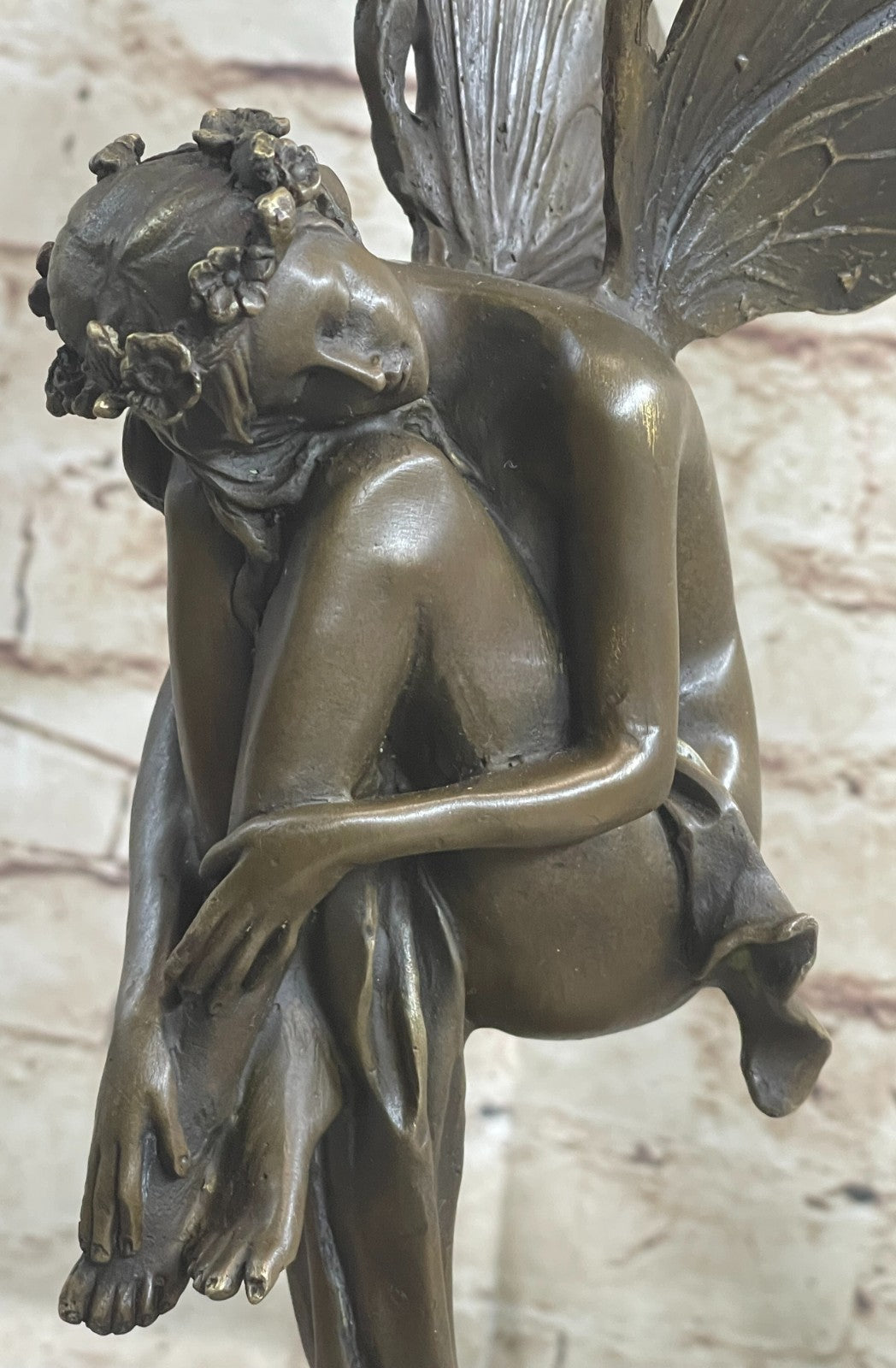 Signed Large Forest Fairy Vitaleh Bronze Deco Statue Sculpture Figurine Art 16" tall