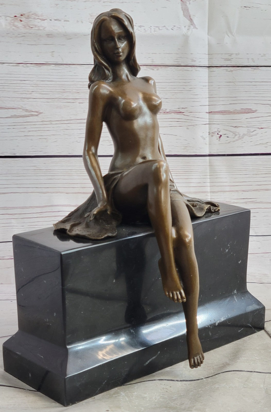 Collector Edition Unique Tall Sexy Goddess Nude Naked Temptress Bronze Sculpture