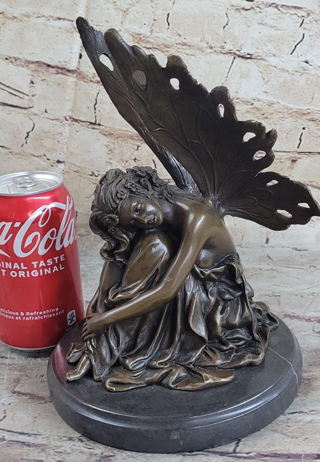 European Bronze Finery Bird Fairy Cast Bronze Garden Statue: Home Decorative