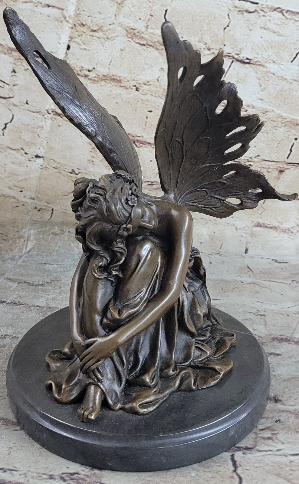 European Bronze Finery Bird Fairy Cast Bronze Garden Statue: Home Decorative