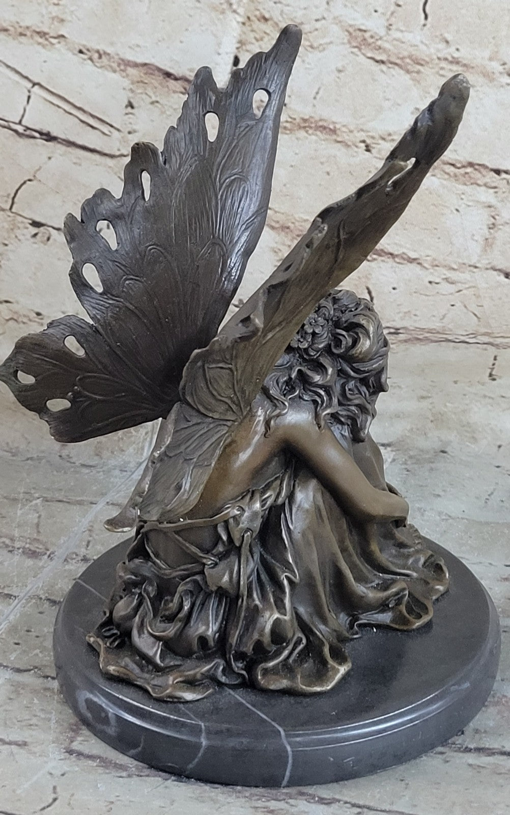 European Bronze Finery Bird Fairy Cast Bronze Garden Statue: Home Decorative