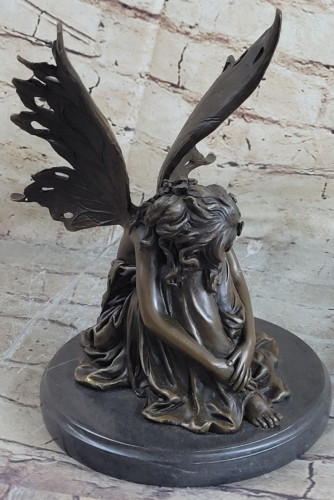 European Bronze Finery Bird Fairy Cast Bronze Garden Statue: Home Decorative