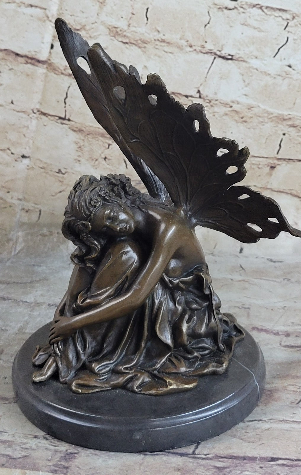 European Bronze Finery Bird Fairy Cast Bronze Garden Statue: Home Decorative