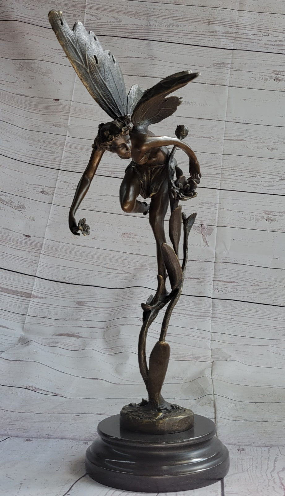 Original Sign Fantasy Fairy Bronze Sculpture Figurine Art Figure Statue Hot Cast
