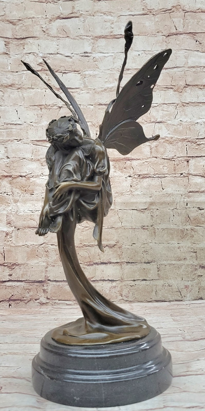 European Bronze Finery Bird Fairy Cast Bronze Garden Statue: Home Decorative