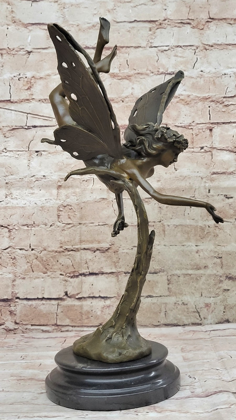 Statue Sculpture Angel Fairy Art Deco Style Art Nouveau Style Solid bronze Decor