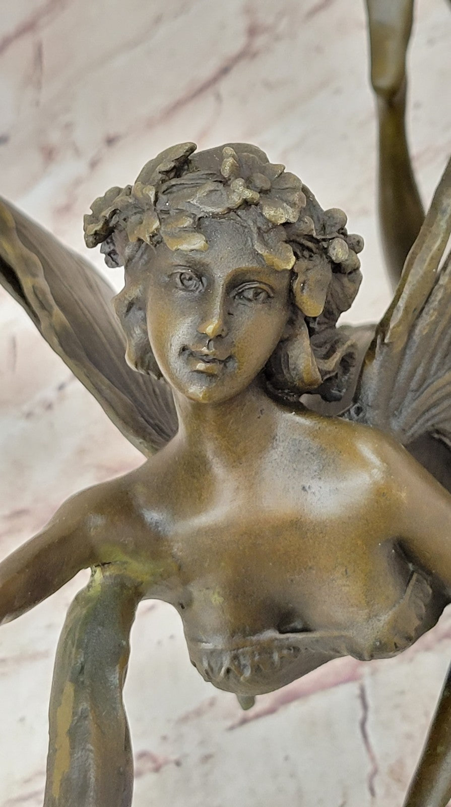 Statue Sculpture Angel Fairy Art Deco Style Art Nouveau Style Solid bronze Decor