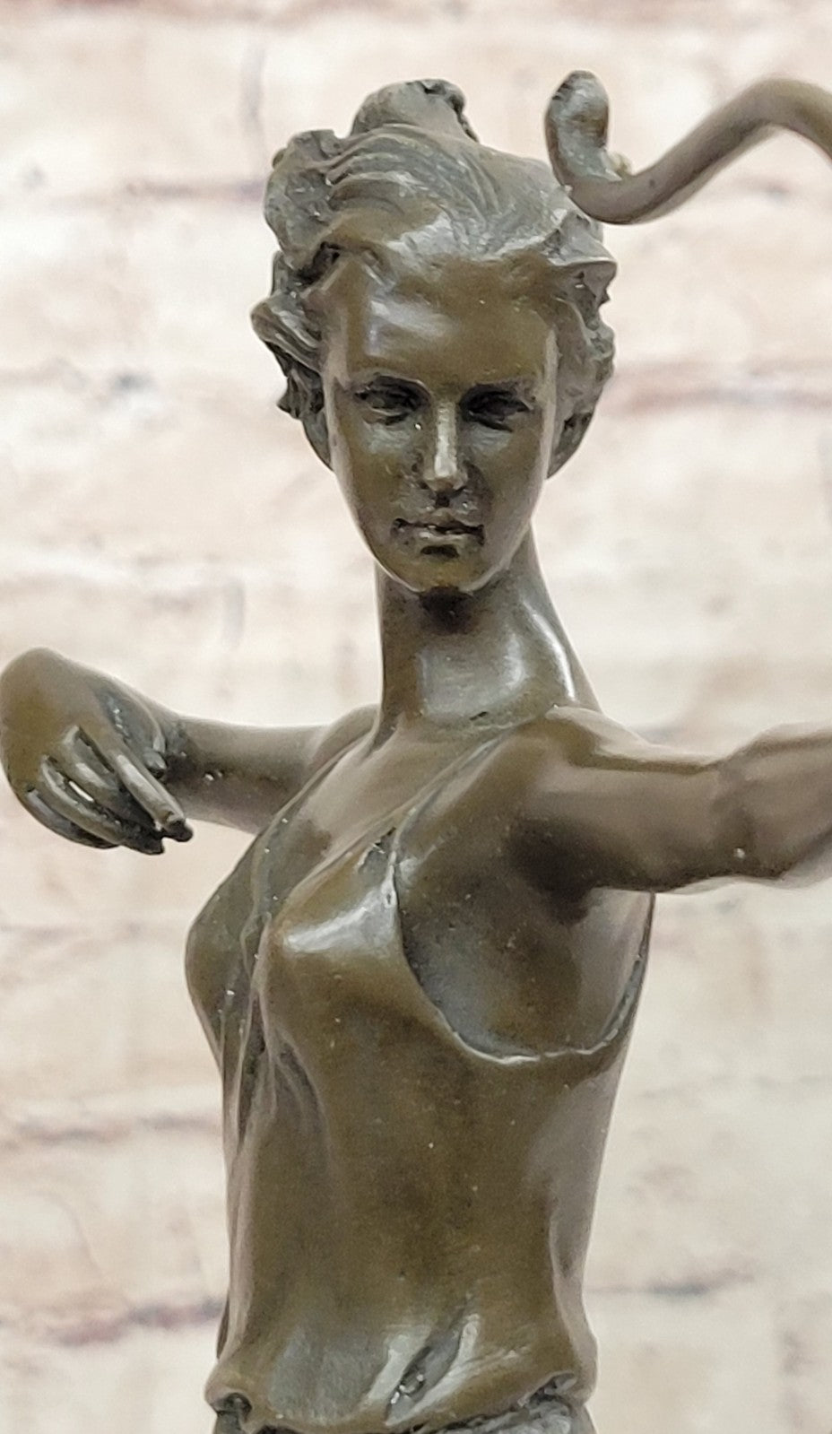 French Art Deco Bronze sculpture of Diana the Huntress Signed Cesaro Decor