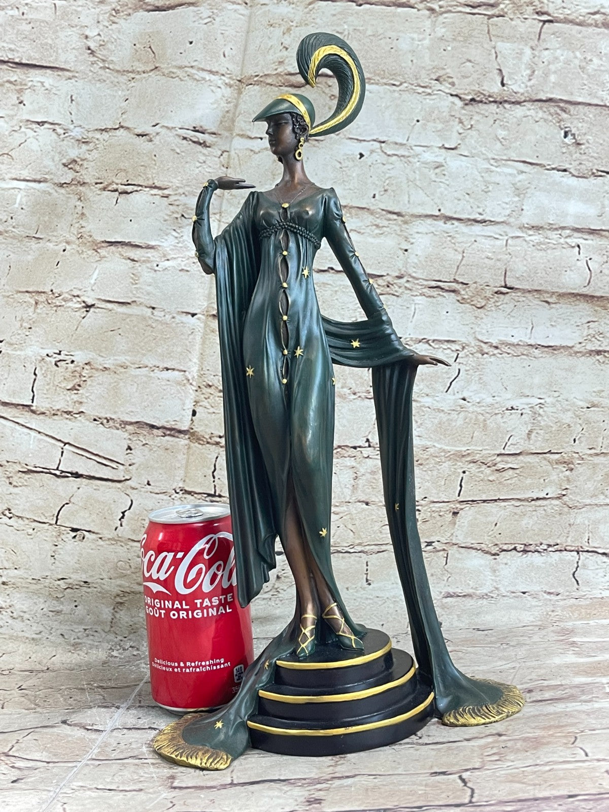 French Moulin rouge Broadway Show Girl Collector Memorabilia Bronze Sculpture