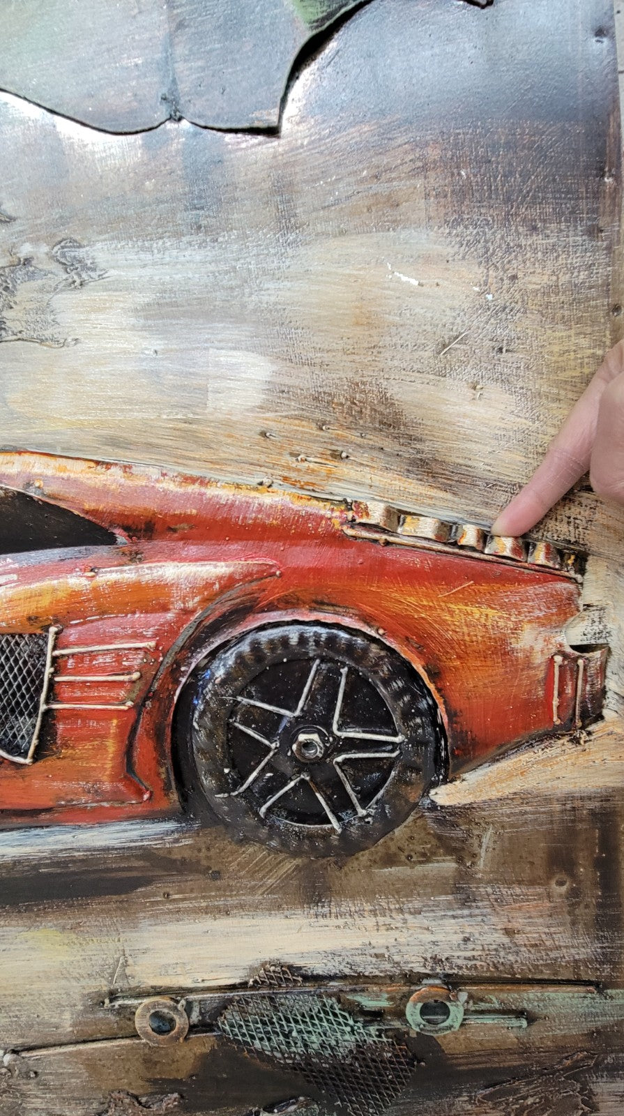 Metal Decoration Oil Painting Wall Art New Racing Car Collectible Artwork