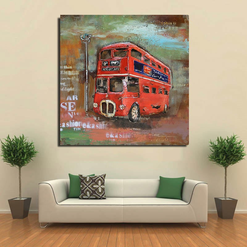 Wall Art Touring London 3D Metal Art Double Decker Bus Home/Garden Decor