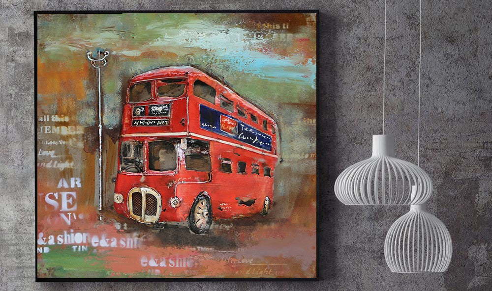 Wall Art Touring London 3D Metal Art Double Decker Bus Home/Garden Decor
